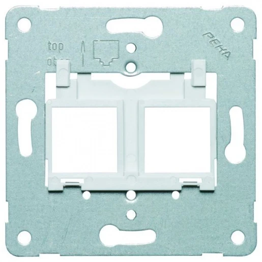 Peha Draagframe grijs Modular-Jack Basiselement 2 connectoren MetaalZonder label 00742711