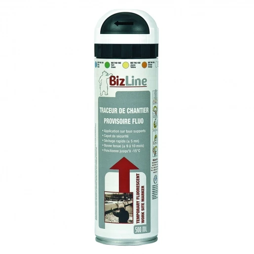 Bizline Spuitbus markeerverf wit (niet fluor) 500ml BIZ 740105