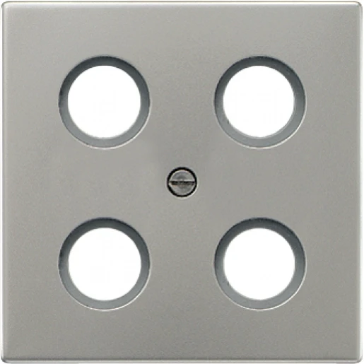 Jung LS range Afdekking TV-doos Hirsch Satelliet 4 connectoren MetaalZonder label aluminium AL2990-4SAT1