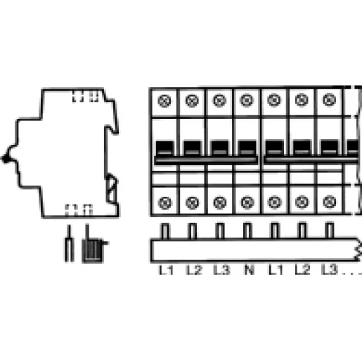 ABB L1-L2-L3-N-L1 Verzamelrail 3F+N 60 mod. var. lengte
