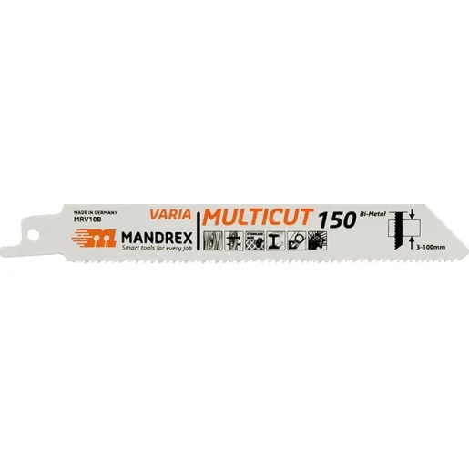 Mandrex Multicut Muti Varia reciprozaagblad (1 stuk = 2) hout kunststof non-ferro metalen RVS staal 18350150