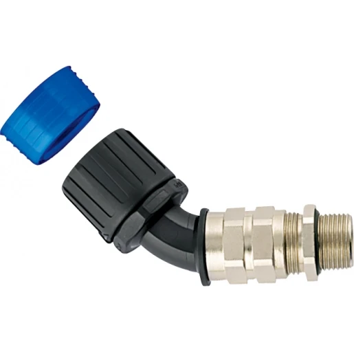 Hellermann Tyton KOPPELING MET TREKONTLASTING EN KABELAFDICHTING 90° IP68 Ø54MM M50