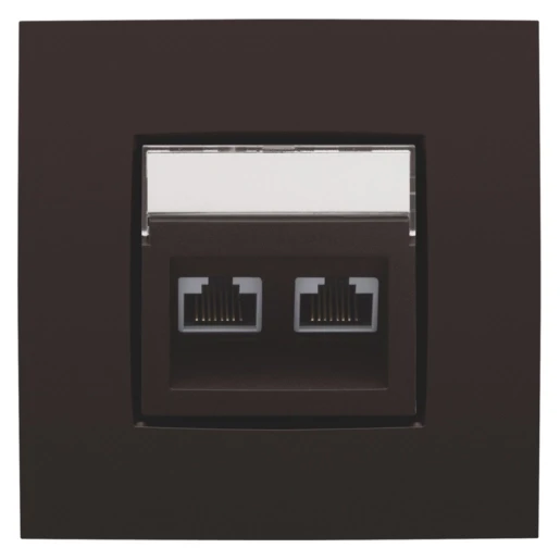Niko Intense Centraalplaat data Modular-Jack Centraalplaat 2 connectoren Zonder label bruin 124-65400