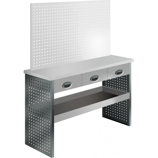 Bizline Werkbank meubel 1300x470mm grijs kleine onderdelen bak 771049
