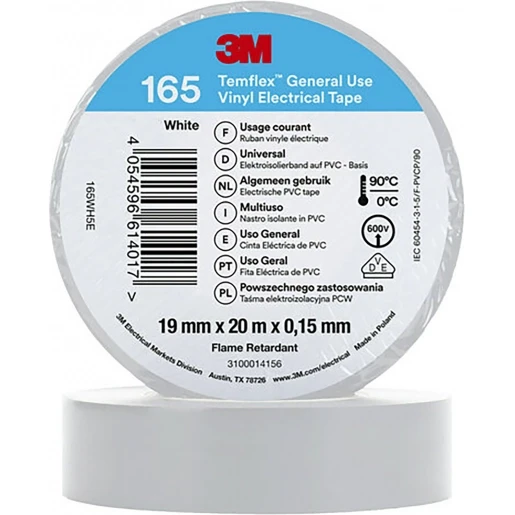 3M Vinyl isolatietape 165 Wit 19mm x 20m