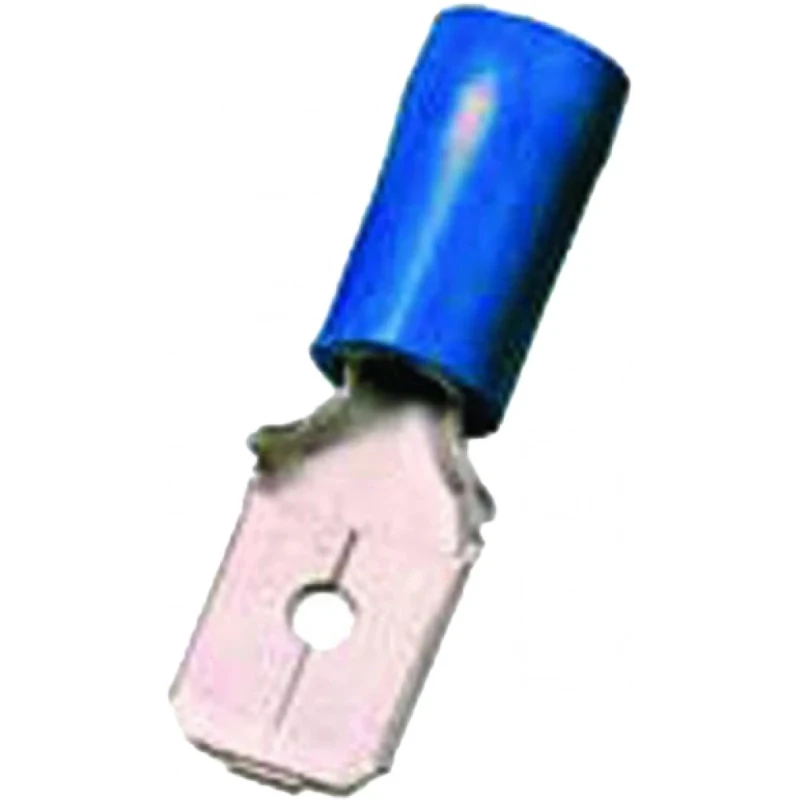 Intercable Geïs. vlaksteker 1,5-2,5mm2 6,3x0,8 blauw Messing