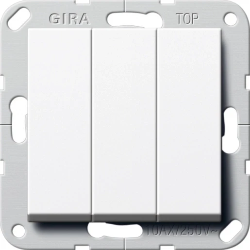 Gira System 55 wipdrukcontact maakcontact inbouw groepen drukcontact Wip Glanzend wit RAL 9010 284403