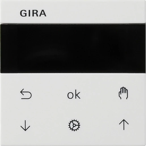 Gira System 55 s3000 jaloezie- en schakelklok display zuiver wit 2-voudig Glanzend wit RAL 9010 536603