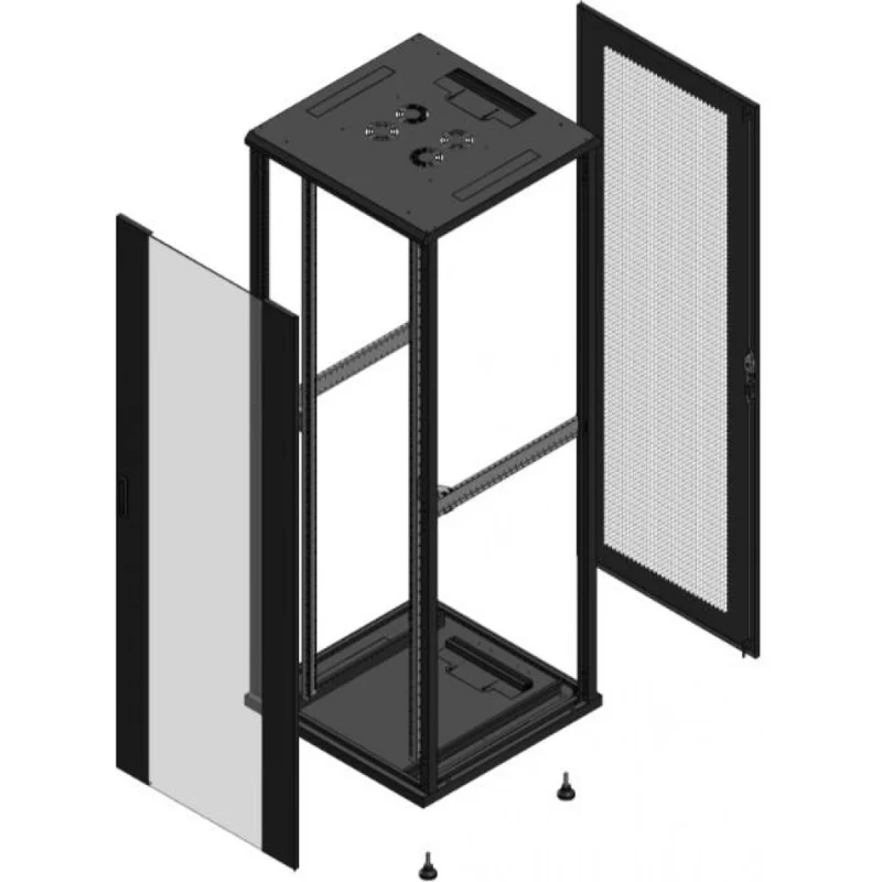 Gigamedia Vloer patchkast AV enkel VER AR enkel PER EX 19" 47HE 800x800mm Zwart GGM 704788PVSPPSEX