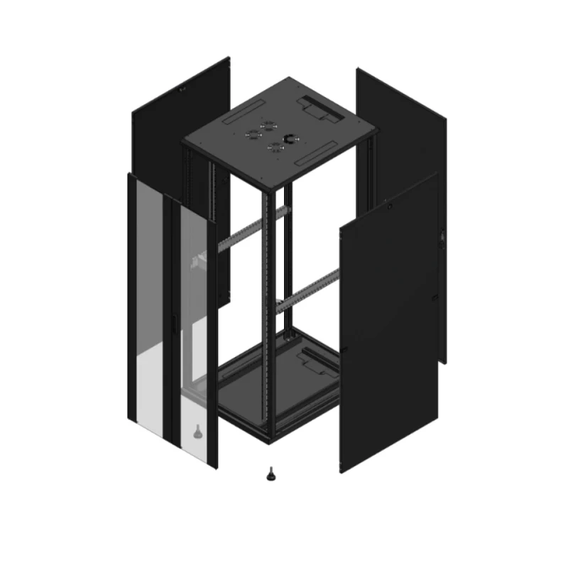 Gigamedia Vloer patchkast AV dubbel VER AR enkel TOL 19" 42HE 800x1000mm Zwart GGM 7042810PVDPTS