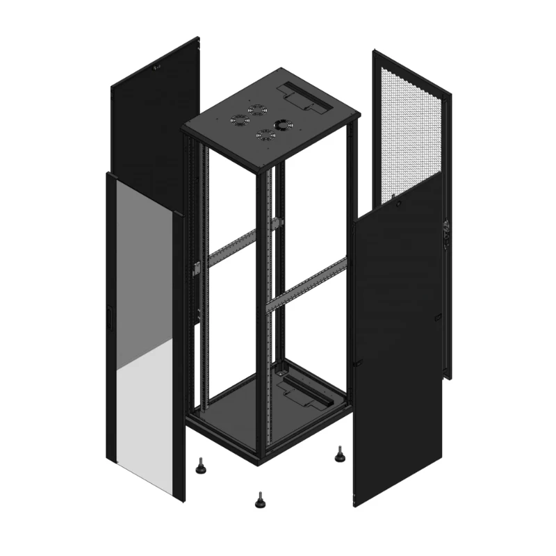 Gigamedia Vloer patchkast AV enkel VER AR enkel PER 19" 42HE 600x800mm Zwart GGM 704268PVSPPS