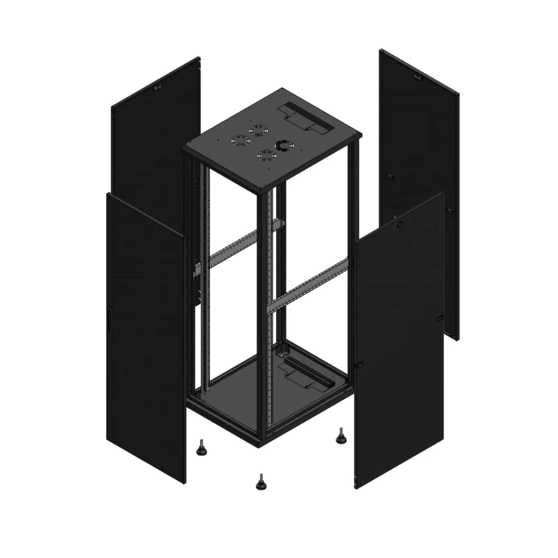 Gigamedia Vloer patchkast AV enkel TOL PAR 19" 36HE 600x800mm Zwart GGM 703668PTSPAR