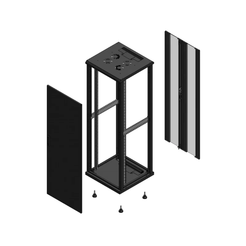 Gigamedia Vloer patchkast AV enkel TOL AR dubbel VER EX 19" 36HE 600x600mm Zwart GGM 703666PTSPVDEX