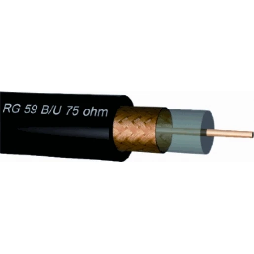 Draka Coaxkabel B/U 75Ohm Eca zwart PVC 0.58mm 113811LA