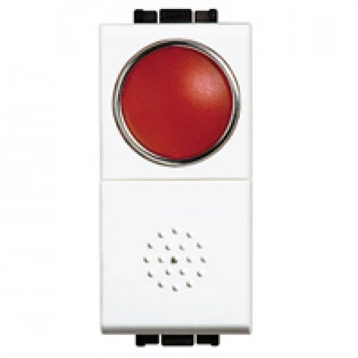 Bticino LivingLight Bedieningselement schakelaar NO + rode verklikker moduledrager Drukknop Mat wit RAL 9016 BTN4038R