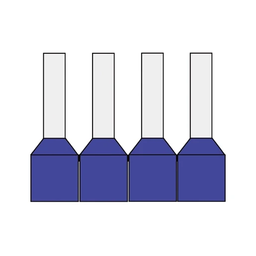 Klemko adereindhuls 2,5mm² 8mm Geïsoleerd Blauw