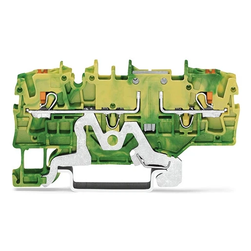 Wago 2-DRAADS AARDKLEM MET DRUKKNOP 2,5MM² GROEN-GEEL