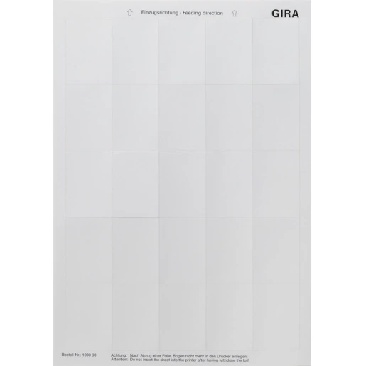 Gira Non-Design tekstlabels 38x54mm Inktjet en laser 109000
