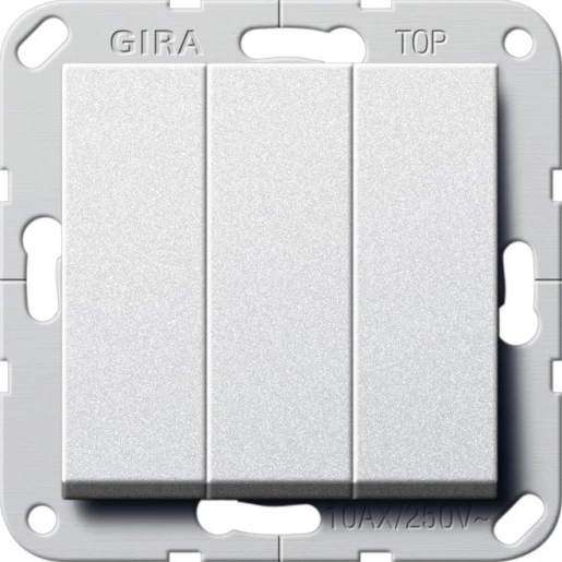 Gira System 55 wipdrukcontact maakcontact inbouw groepen drukcontact Wip aluminium 284426