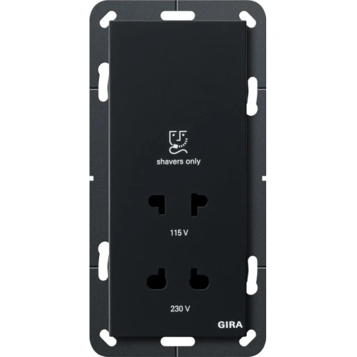 Gira System 55 Scheerwandcontactdoos inbouw 230V zwart 2820005