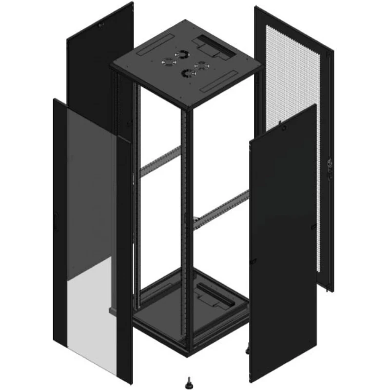 Gigamedia Vloer patchkast AV enkel VER AR enkel PER 19" 47HE 800x800mm Zwart GGM 704788PVSPPS