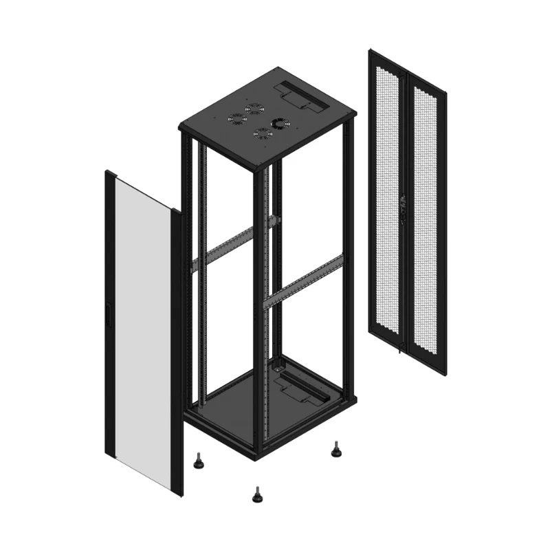 Gigamedia Vloer patchkast AV enkel VER AR dubbel PER EX 19" 42HE 600x800mm Zwart GGM 704268PVSPPDEX