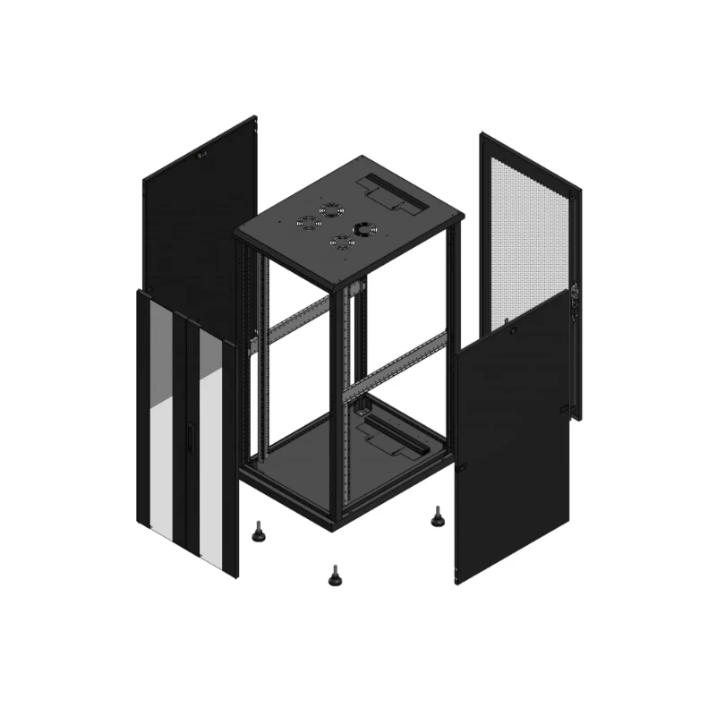 Gigamedia Vloer patchkast AV dubbel VER AR enkel PER 19" 26HE 600x800mm Zwart GGM 702668PVDPPS
