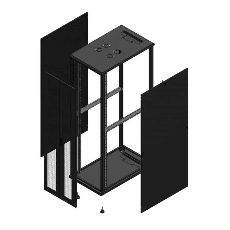 Gigamedia Vloer patchkast AV dubbel PER SP 19" 42HE 600x1000mm Zwart GGM 7042610PPDSP