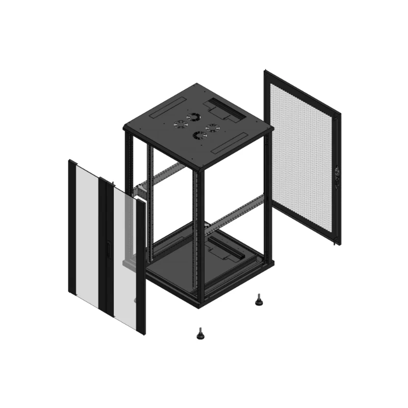 Gigamedia Vloer patchkast AV dubbel VER AR enkel PER EX 19" 26HE 800x800mm Zwart GGM 702688PVDPPSEX