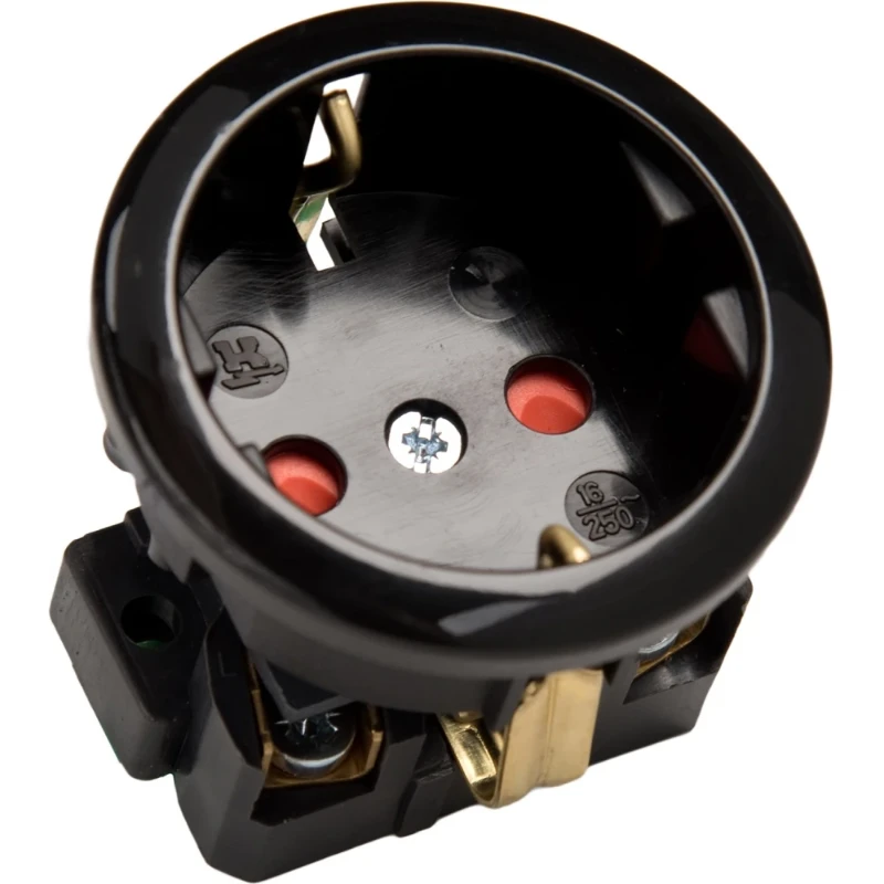 Martin Kaiser inbouw toestelcontactdoos ra + shutter 250V 16A IP20 zwart 490K/SW
