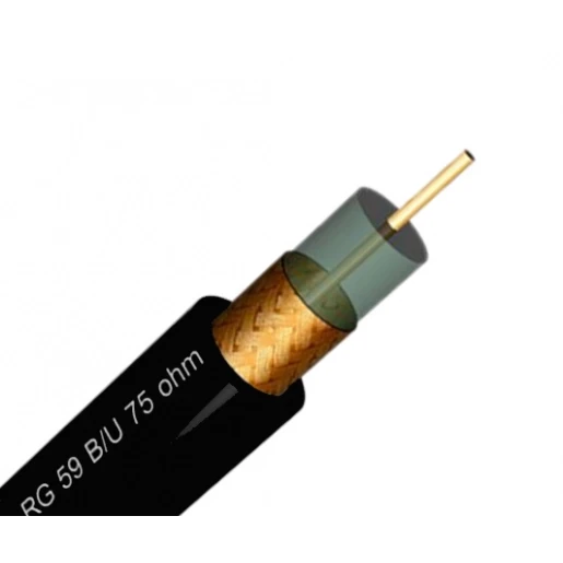 Draka Coaxkabel B/U 75Ohm Eca zwart PVC 0.58mm 113811LB