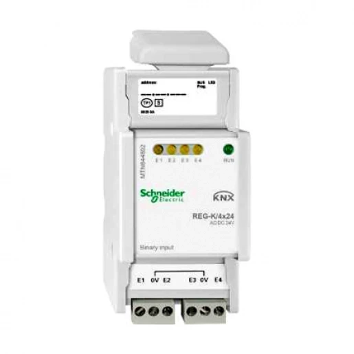 Merten Systeem M Binaire ingang bussysteem 4-voudig 0V AC/DC KNX DIN-rail MTN644892
