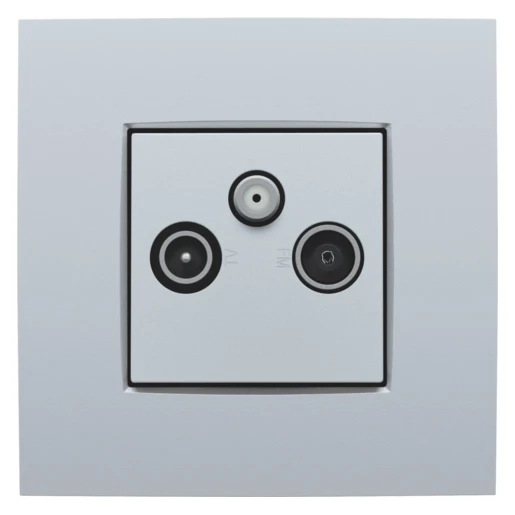 Niko Intense Centraalplaat aansluitdoos EDA Centraalplaat 2 connectoren Zonder label chroom 121-69551