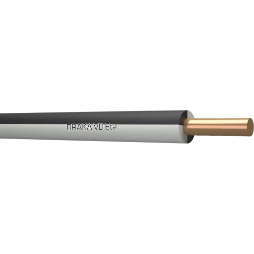 Draka VD Eca montagedraad 1.5mm² Eca PVC 70°C zwart/wit 100M Doos 821431D3