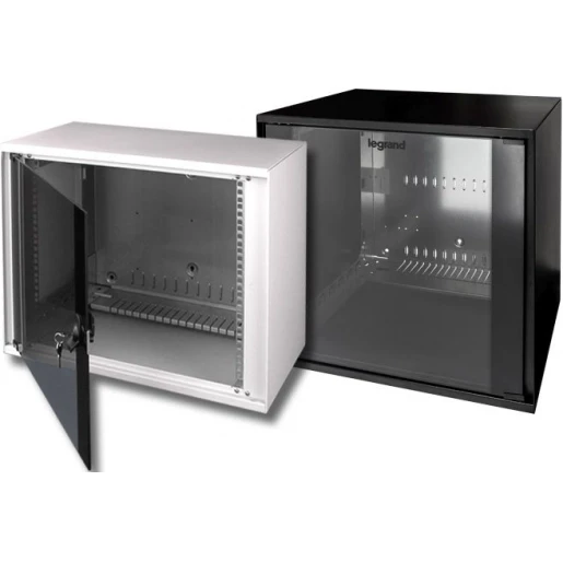 Minkels Netwerkbehuizing MWE + glasdeur 19" 15HE 585x525x742mm Zwart 446185