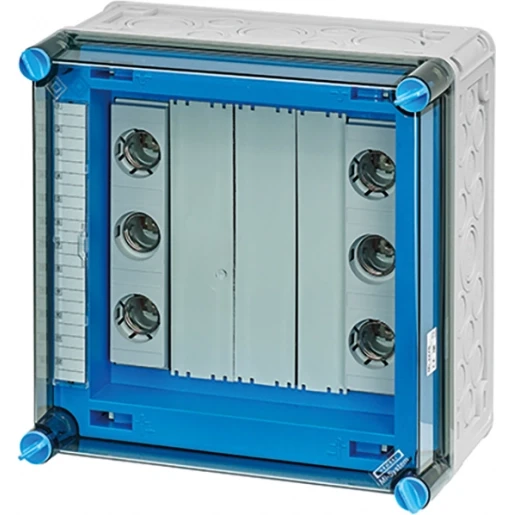 Hensel Enymod mi zekeringkast 3p dii e27 op rail 250a 5p bm2 Schroefzekering 2x25A 300x300x170mm MI 3276