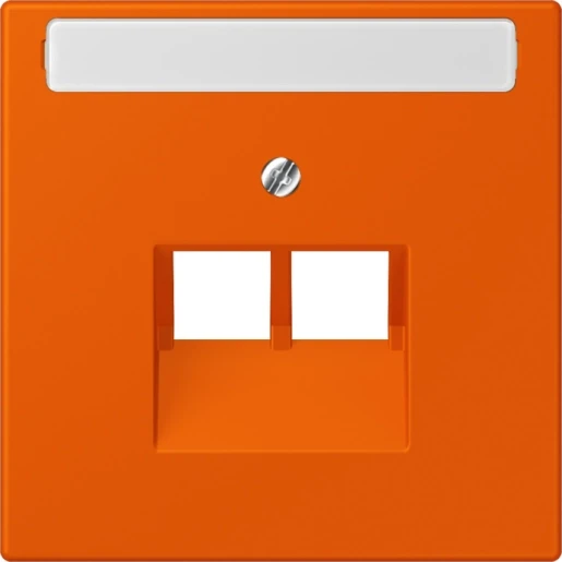 Jung LS range Afdekking centraalplaat 4320S UAE/IAE 2 connectoren Met label oranje LC969-2NAUA260