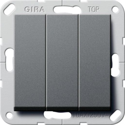 Gira System 55 wipdrukcontact maakcontact inbouw groepen drukcontact Wip antraciet 284428