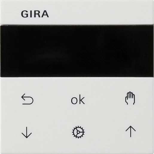 Gira System 55 s3000 jaloezie- en schakelklok display zuiver wit 2-voudig Mat wit RAL 9010 536627