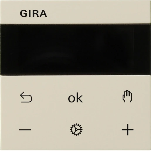 Gira System 55 s3000 ruimtetemperatuurregelaar display crème wit enkelvoudig Glanzend wit RAL 1013 539301