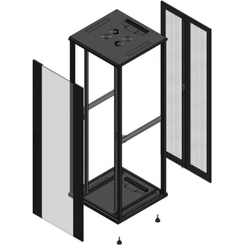 Gigamedia Vloer patchkast AV enkel VER AR dubbel PER EX 19" 47HE 800x800mm Zwart GGM 704788PVSPPDEX