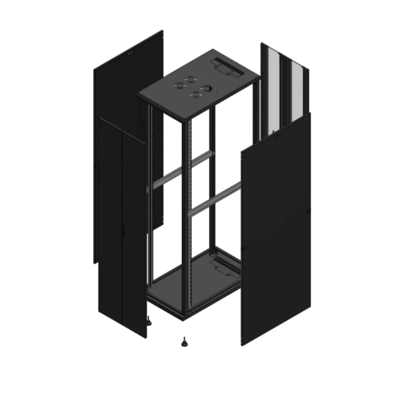 Gigamedia Vloer patchkast AV dubbel TOL AR dubbel VER 19" 47HE 600x1000mm Zwart GGM 7047610PTDPVD
