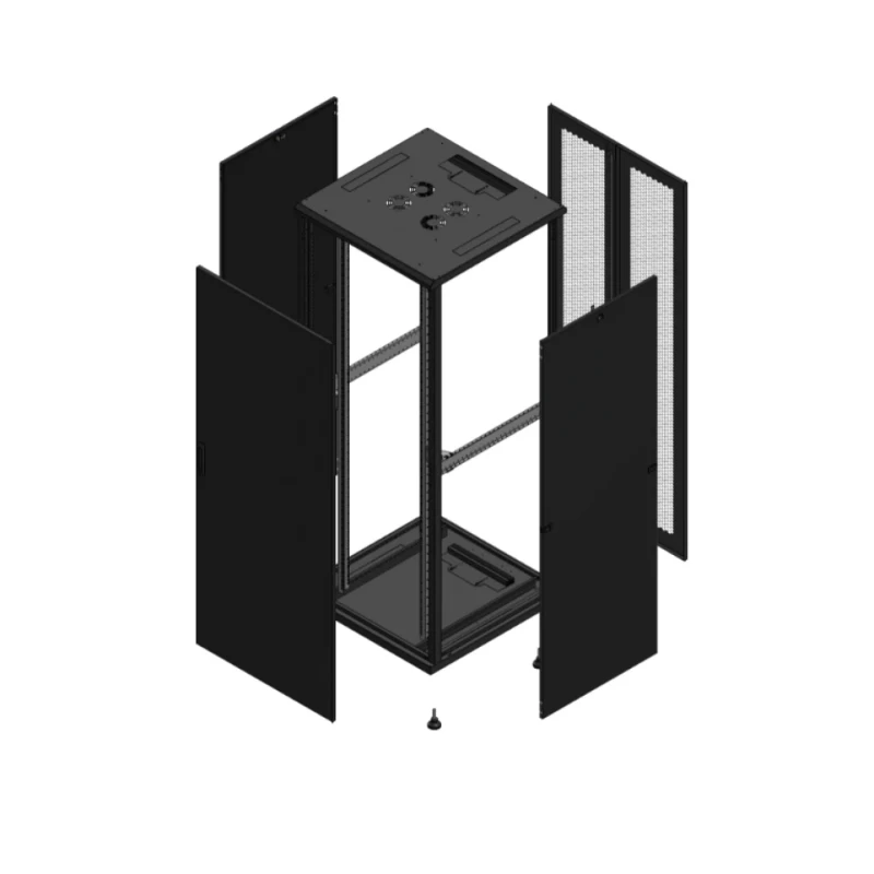 Gigamedia Vloer patchkast AV enkel TOL AR dubbel PER 19" 42HE 800x800mm Zwart GGM 704288PTSPPD