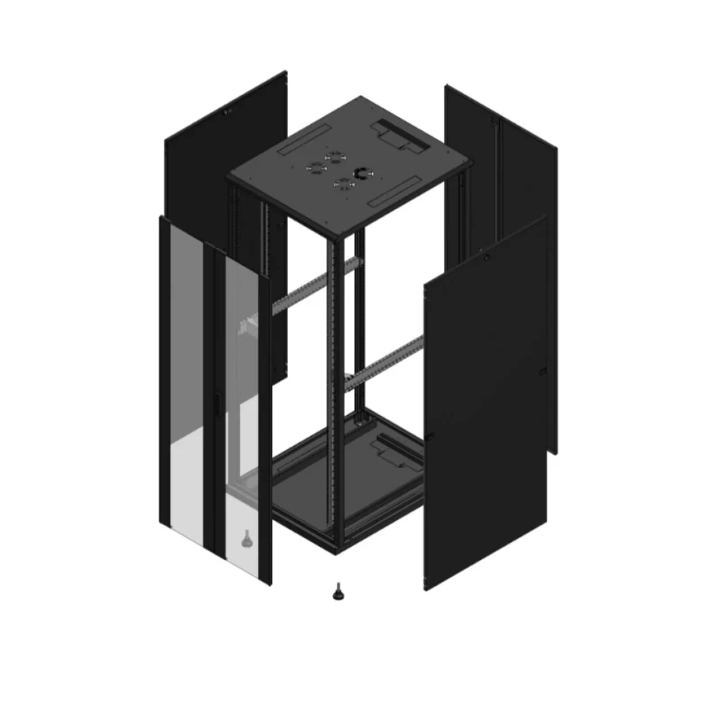 Gigamedia Vloer patchkast AV dubbel VER AR dubbel TOL 19" 42HE 800x1000mm Zwart GGM 7042810PVDPTD