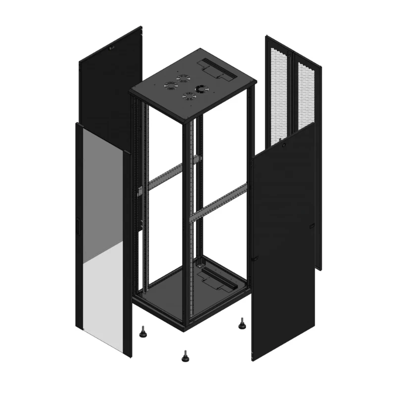 Gigamedia Vloer patchkast AV enkel VER AR dubbel PER 19" 42HE 600x800mm Zwart GGM 704268PVSPPD