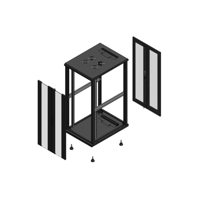 Gigamedia Vloer patchkast AV dubbel VER AR dubbel PER EX 19" 26HE 600x800mm Zwart GGM 702668PVDPPDEX
