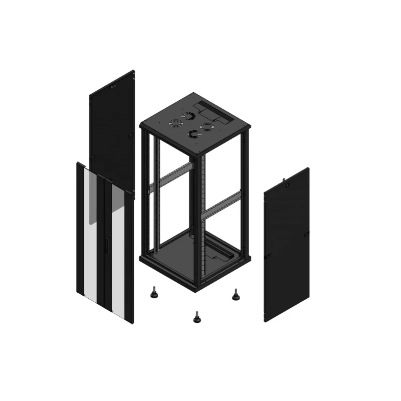Gigamedia Vloer patchkast AV dubbel VER SP 19" 26HE 600x600mm Zwart GGM 702666PVDSP