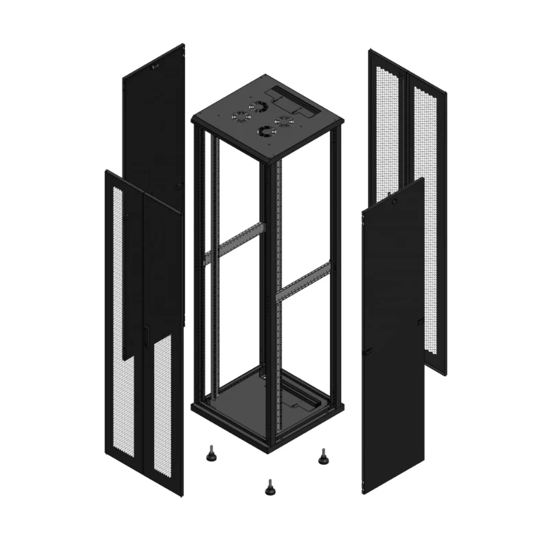 Gigamedia Vloer patchkast AV dubbel PER AR dubbel PER 19" 42HE 600x600mm Zwart GGM 704266PPDPPD