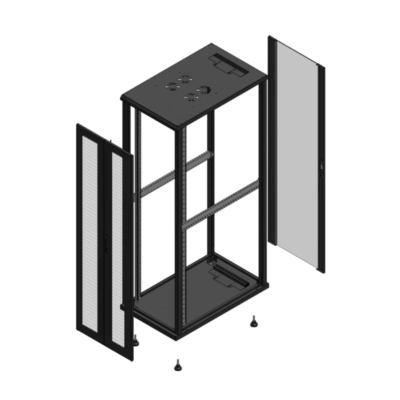 Gigamedia Vloer patchkast AV dubbel PER AR enkel VER EX 19" 42HE 600x1000mm Zwart GGM 7042610PPDPVSEX