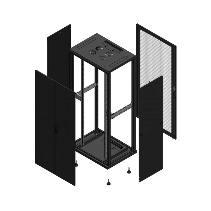 Gigamedia Vloer patchkast AV dubbel TOL AR enkel PER 19" 36HE 800x600mm Zwart GGM 703686PTDPPS